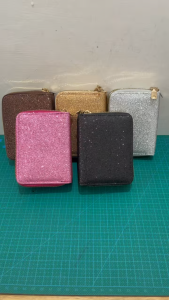 Forever Young Card Wallet Double Zipper FY044 Bahan Sintetis Kilat Glitter Muat Banyak Kartu