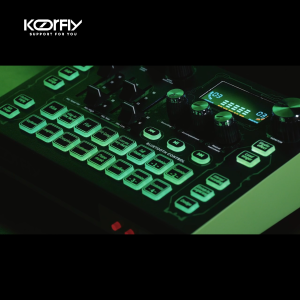 การ์ดเสียงสด KOORFLY-kf01 48V ซาวด์การ์ดไมค์สูท กำจัดเพลงต้นฉบับและปรับแต่งเอฟเฟกต์เสียง Audio Interface Sound Card