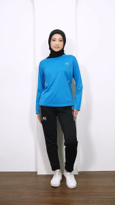Armisth Baju Olahraga Wanita lengan Panjang Dry fit Shafira Kaos Running Yoga Gym Senam Muslimah