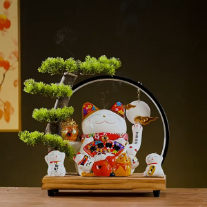 แท่นวางโมเดิร์น โคมไฟแมว แมวกวัก ใส่ถ่านได้ ทันสมัย เข้มขลัง หรือ นำไปจัดวางสิ่งของต่างๆ