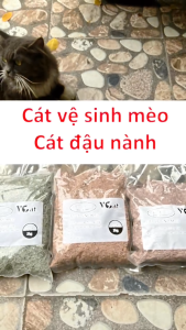 Vcat 3L  Cát đậu nành Tofu hữu cơ cho mèo XẢ TRỰC TIẾP TRONG NƯỚC  cát vệ sinh mèo