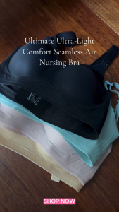 Bmama Plus Size Breastfeeding Support Ultra-Light Comfort Soft Cooling Seamless Wireless Nursing Bra (Recommend B-C cup)