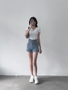 Celana Pendek Denim Serbaguna Baru Gaya Korea untuk Wanita & Celana Melar Slim Fit Baru Musim Panas