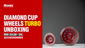 Ronix RH-3528 (125mm / 5") & RH-3529 (180mm / 7") Turbo Diamond Cup Grinding Wheels for Concrete & Stone High-Quality Abrasive Discs Smooth Finish Turbo-Row Design Wet/Dry Cut Angle Grinder Compatible Precision Balanced Steel Body Durable & Long-Las