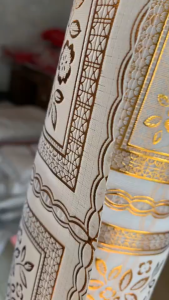 Golden Floral Pattern Tablecloth PVC Table Cloth Rectangle for Table Waterproof and Oilproof Wear-Resistance Table Protector Table Cloth Runners Table Cover