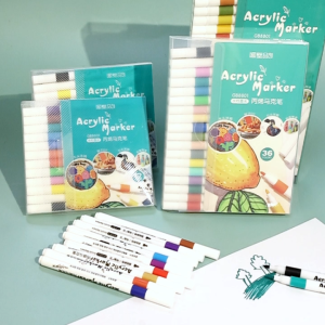 12/24/36/48pcs Acrylic Paint Pens Acrylic Paint Markers Fabric Markers for Textile Canvas Rock Glass Wood Paper Paint Markers for Kids DIY Crafts Marker Pen