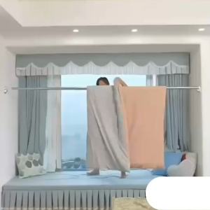 ราวตากผ้าปรับระดับได้ อเนคประสงค์ ไม่ต้องเจาะผนัง ทำจากสแตนเลสอย่างดี รับน้ำหนักได้ดี ราวผ้าม่าน