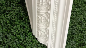 EF200-23 GEORGIAN CORNER SHELF | FLOWER PATTERN WALL SHELF | BOOKSHELF | MATERIAL PU | WHITE