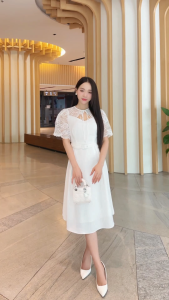 [Voucher 15% MOV 199K cap 100K Đầm xòe 2 dây HeraDG phối ren choàng thắt nơ cổ kèm đai eo rời chất liệu tuytsi mềm mại lên form SDPBC2075