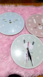 Jam Dinding Analog Karakter Animal Hiasan Ruang Bermain Anak Murce Diameter 20cm