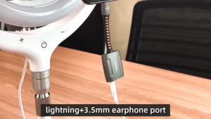 MCDODO CA-2742/2742/5540/5570 CA-6340 Lightning to Lightning & 3.5mm Audio Cable Adapter 3 IN 1 Support Mic Function Sound card