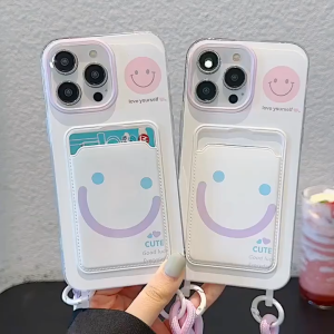 Ốp điện thoại hoạt hình có dây buộc cho iPhone 17 Air 16 15 14 13 12 11 Pro max