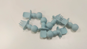 Mamibayi 2pcs/Set Sendok & Garpu Makan Bayi Premium Mini Silicone Training Spoon&Fork