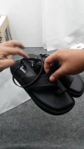 JANITRA OFFICIAL SHOP || Inka Sandal Wanita Gladiator Jempol Tali Hitam Putih