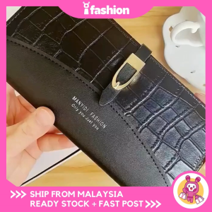 iFASHION 1333 Women Thin Long Wallet Zipper Buckle Multi Card Holder Crocodile Pattern Purse Wanita Dompet Panjang