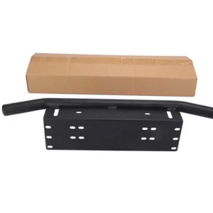 COD Car Number Plate Offroad Front Number Plate Bracket Frame Holder Light Bar Mount Bumper For Vehicle (Black & Silver)
