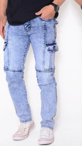 Underline Celana Cargo Jeans Panjang Pria Slimfit Bahan Denim Melar Long pants kargo outdoor gunung