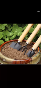 Horticultural small shovel stainless steel flower shovel flower planting tool three piece set for household use