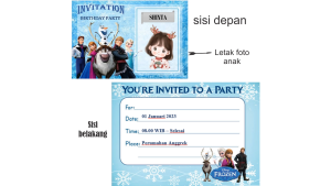 PAKET 50pcs Undangan Ulang Tahun Mickey Mouse 2 Sisi  9x14 cm Free Plastik