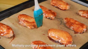 100Pcs Parchment Paper For Baking Non-Stick Unbleached Wax Paper Oil Absorption Rectangular Paper Baking Sheets 20x30CM