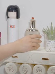 Toothbrush Storage Rack Non Perforated Mouthwash Cup Toiletry With Toothpaste Dispenser Drawer Wall Mounted Bathroom Home Set