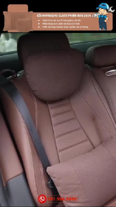 Gối tựa đầu da lộn nhiều lỗ thoáng khí hot mua hè 2024 kê cổ tựa lưng cao cấp cho ô tô mercedes maybach