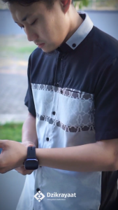 Kemeja Koko Lengan Pendek Dzikrayaat DZ-541 Zain Black Pendek - Baju Koko Dzikroyat/Zikroyat