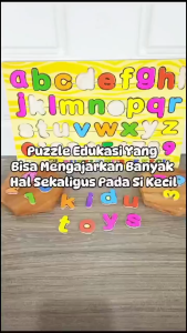 Mainan Edukasi Anak Puzzle Kayu Abjad Alphabet Huruf Kecil Angka Small Letter Number ABC 123 / Wooden Puzzle Huruf Kecil Angka Kidu Toys