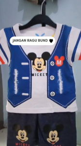 Setelan Baju anak laki laki motif karakter kartun sablon Rompi MIKEY usia baby 3-24 bulan.
