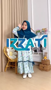 Gamis Anak Perempuan IZZATI Set Hijab  Untuk 2-11 th  | Baju Muslim Anak | Gamis Daily Anak | Gamis Anak Syari | Baju Gamis Anak | Gamis Rayon Anak | Baju Lebaran Anak |