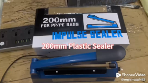 200mm 300MM Plastic Impulse Sealer Machine Impulse Heat Sealer Plastic Bag Film Sealing Machine (Blue)