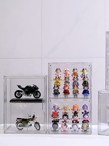 Bren Stackable Dust-Proof Acrylic Display Case - Magnetic Organizer with Transparent Storage Box