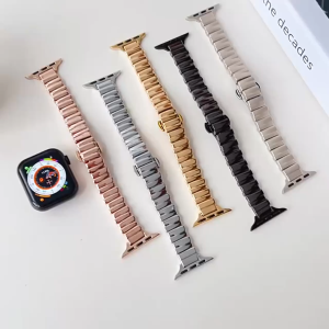 New irregular butterfly buckle metal strap for iWatch Band Ultra 49mm 44mm 40mm 45Mm 41mm 38mm series Chain Bracelet Women Bands 9 8 7 6 SE 5 4