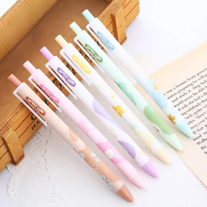 Combo 5 Bút bi siêu cute nhiều màu đẹp mẫu hình hoa sen nhiều màu siêu cute - Ngòi 0.5mm - Combo bút viết mực đen