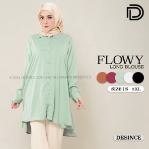 🇲🇾 DESINCE Muslimah Blouse Woman Shirt Smart Casual Formal Baju Perempuan WT 005