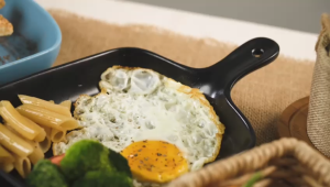 ZEN Serving Pan Piring Keramik Gagang Handle Wadah Saji Black