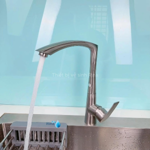 304 XỊN 5 NĂM KHÔNG HƯ Vòi nước rửa chén bát nóng lạnh inox sus 304 cao cấp thân đúc liền khối 1 chế độ nước mạnh mẻ Rina RN5015 siêu bền bỉ