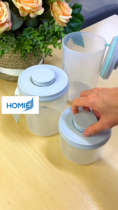 HOMIE AirTight Milk Powder Container w Scraper-Circle PP Translucent White & UV(800ml/1500ml/2000ml)