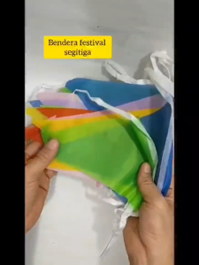 100m 150pcs Bendera Segitiga Warna Warni/Bendera Kain Segitiga/Bendera Hias Festival Segitiga COD-YHF