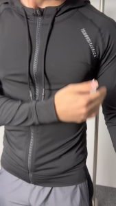 KAMB Jaket Olahraga Premium Pria lengan panjang slim fit Melar menyerap keringat dan bernapas