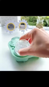 4 Grid Ice Cube Tray 3D Rose Flower Shape Ice Block Mold Silicone Ice Maker Ice Cream Tool Frozen Ice Ball Ice Box Ice Mould
