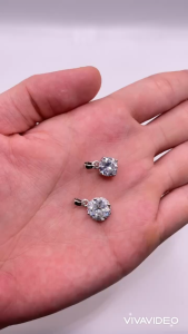 Mặt dây chuyền đính đá sang trọng Mặt charm vòng cổ đính đá màu trắng bạch kim Trangsucmoiluatuoi.RIN