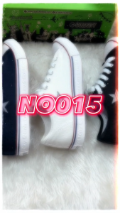 รองเท้าผ้าใบ ผูกเชือก พื้นยางพารา โลโก้นูน ดาวสะท้อนแสง SIZE37-45 รุ่น NO015 GOLDCITY