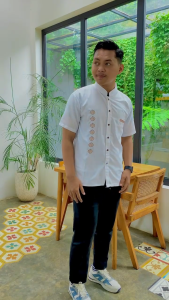 Baju Koko Bordir Busana Muslim Dewasa Lengan Pendek Bahan Katun Model Casual Kekinian Size Jumbo