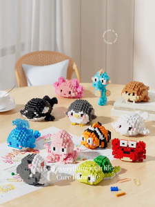 Marine Life Building Blocks: A Gift for Kids & Educational 3D Model Desktop Ornaments