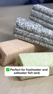 KnD 100 pcs Bio Filter Media Tube Bacteria House Aquarium Fish Tank Koi Pond Brown FREE GIFT (Large size mesh bag)