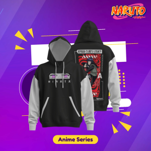 Hoodie Jumper HSCLO Hinata Hyuga Byakugan Anime Manga Naruto Pullover Sweatshirt Bahan Fleece Ukuran Jumbo Big Size XS S M L XL XXL 3XL 4XL 5XL