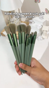 Makeup Brush Set 13 Pcs + Pouch Kuas Makeup Kantong Serut [5 Warna]