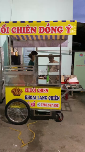 Xe chuối chiên 120x70 có bếp khè