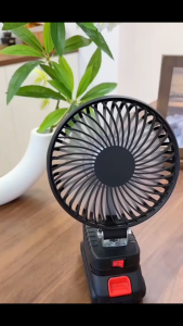 พัดลมไร้สายพกพา USB แบบพับได้ 3 ใบพัด แบตเตอรี่แบบชาร์จได้ 18V สำหรับกลางแจ้ง